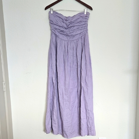 Vrg Grl Dresses & Skirts - VRG GRL Naomi Elegant 100% Linen Lavender Strapless Maxi Sundress 12